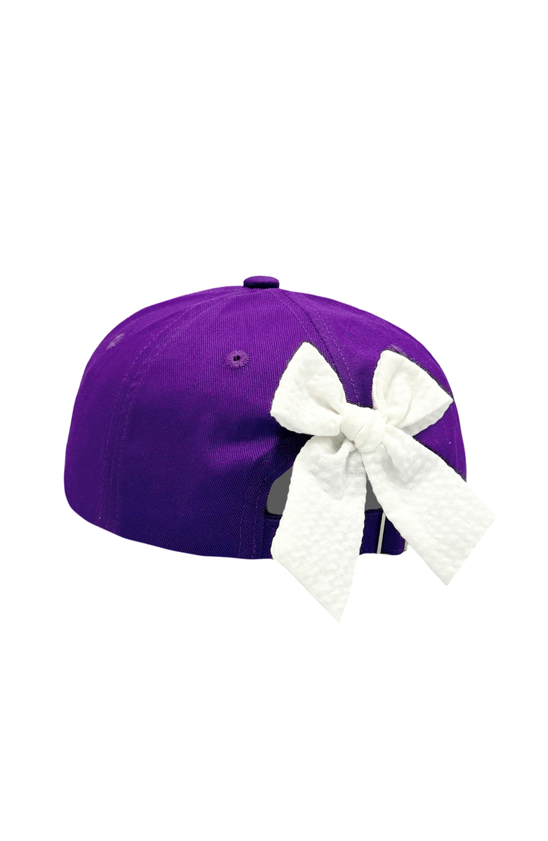Bits & Bows TCU Horned Frogs Bow Baseball Hat, Alternate, color, Purple