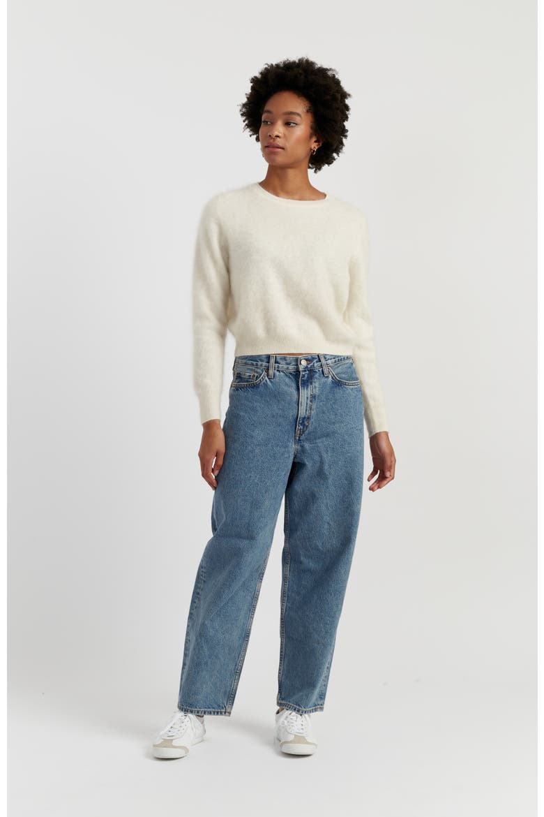 Brushed Cashmere Crewneck Sweater, Alternate, color, Cream