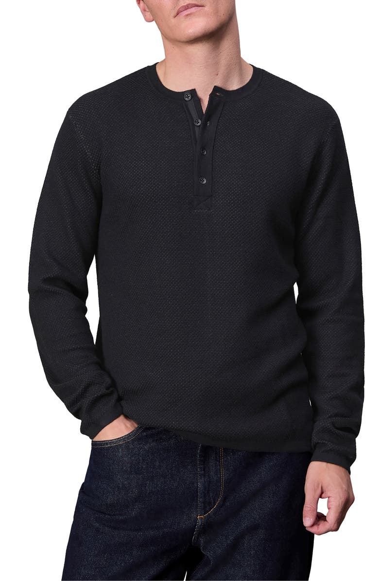 rag & bone Bennet Wool & Cotton Henley Sweater, Main, color, 