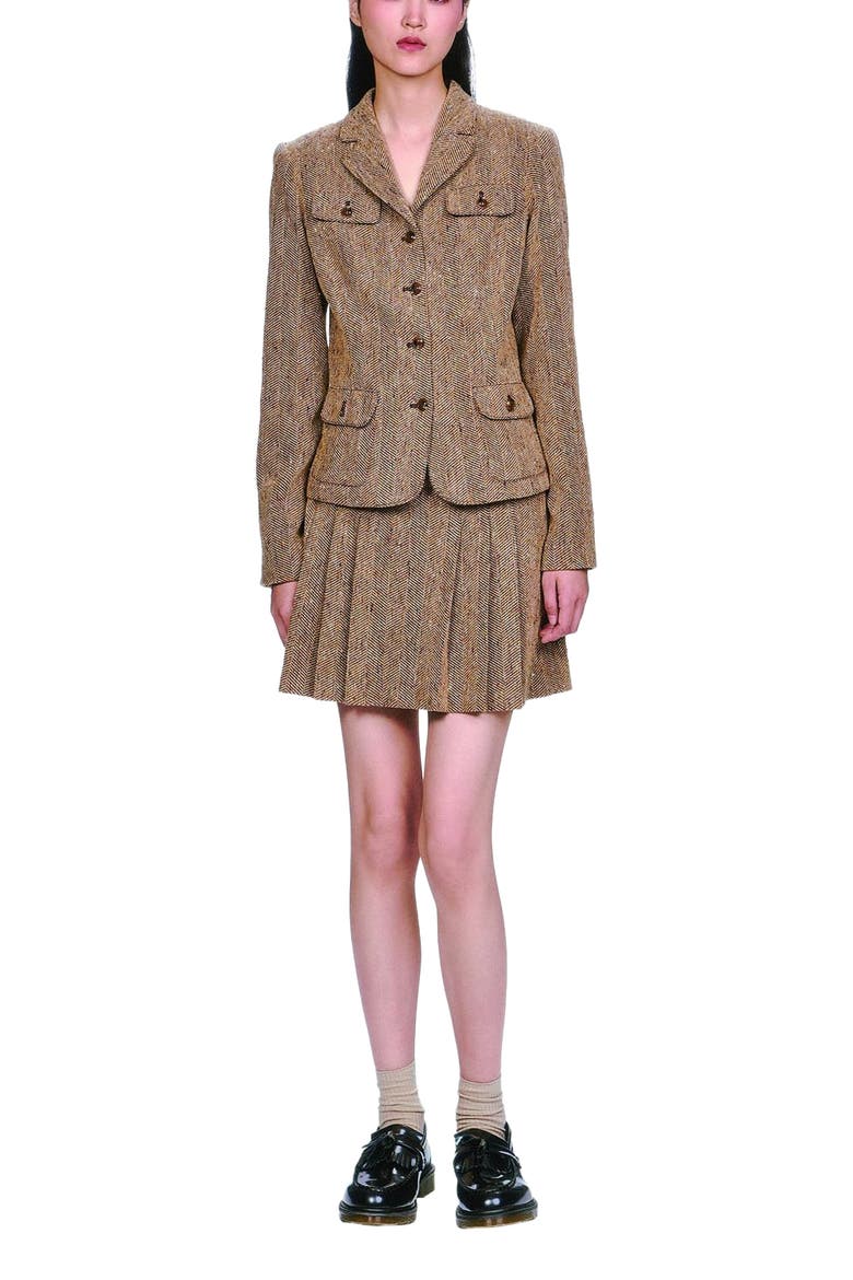 Herringbone Jacket, Main, color, Caramel