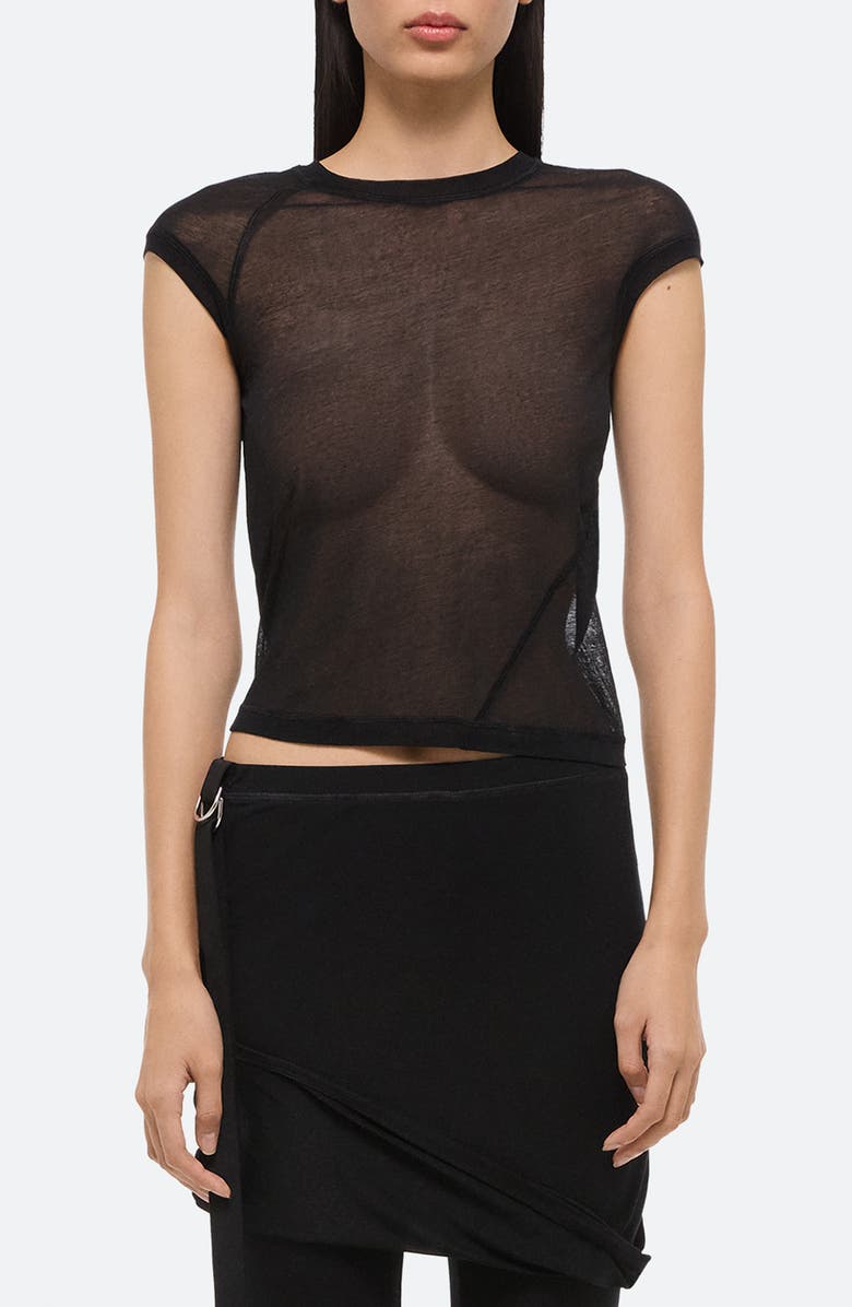 Helmut Lang Twisted Crew Sheer T-Shirt, Main, color,