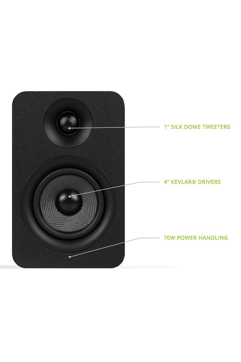 YUP4 Passive Bookshelf Speakers with 1" Silk Dome Tweeter & 4" Kevlar Woofer - Pair, Alternate, color, Black