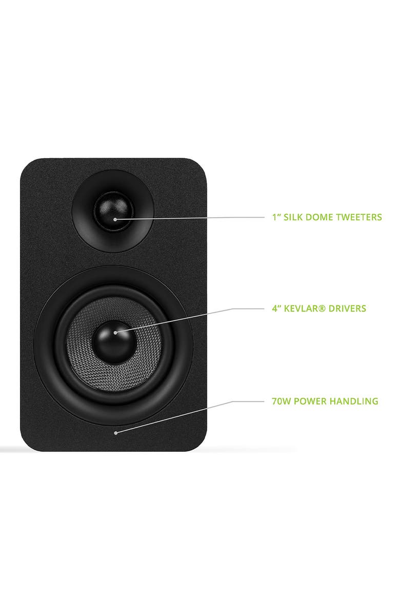 Kanto YUP4 Passive Bookshelf Speakers with 1" Silk Dome Tweeter & 4" Kevlar Woofer - Pair, Alternate, color, Black