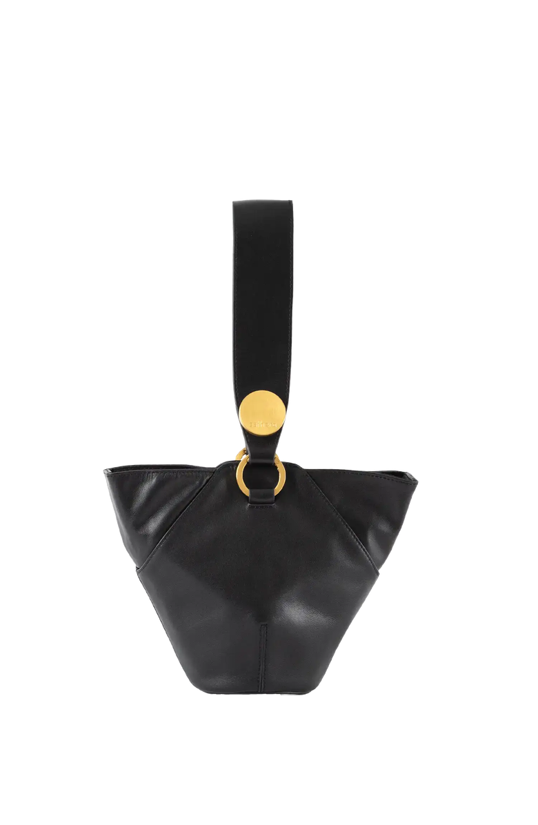 Esthera 9PM Leather Shoulder Bag, Main, color, Black