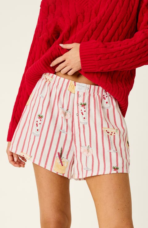 Martinis and Mistletoe Sleep Shorts