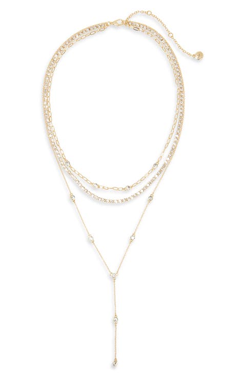 Prelayered Triple Chain Y-Necklace