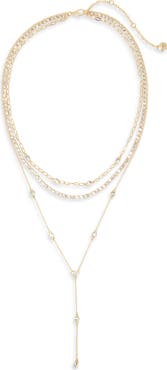 BaubleBar Prelayered Triple Chain Y-Necklace