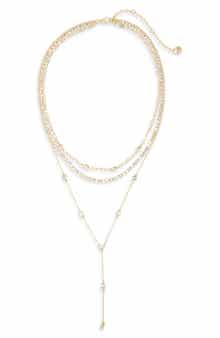 BaubleBar Prelayered Triple Chain Y-Necklace