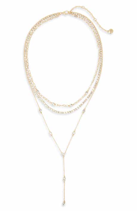 BaubleBar Prelayered Triple Chain Y-Necklace