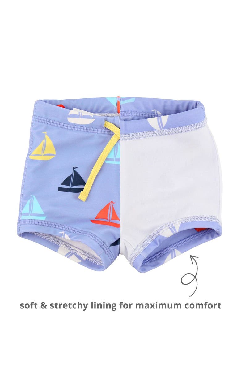 RuggedButts Boys UPF50+ Swim Shorties, Alternate, color, Down By The Bay