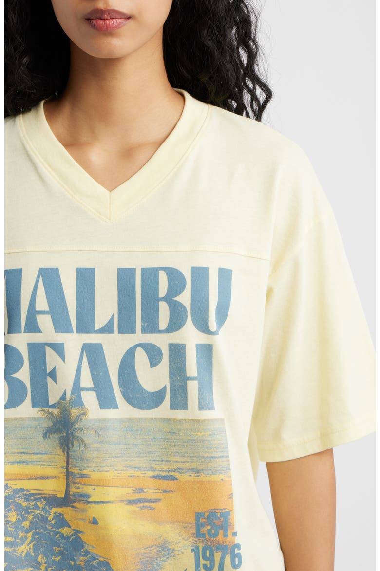 Malibu Beach V-Neck Graphic T-Shirt, Alternate, color, YELLOW