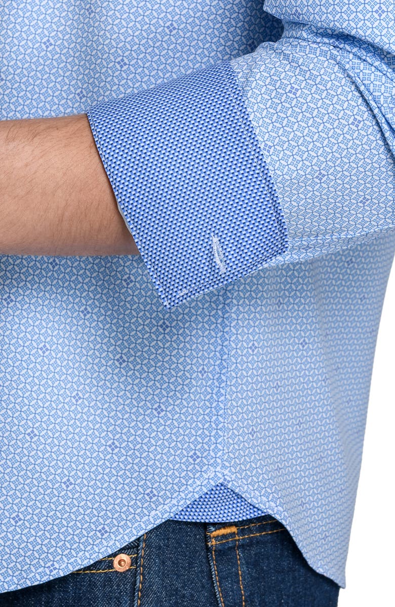 CONSTRUCT Qua Geo Print Stretch Dress Shirt, Alternate, color, Blue Purple