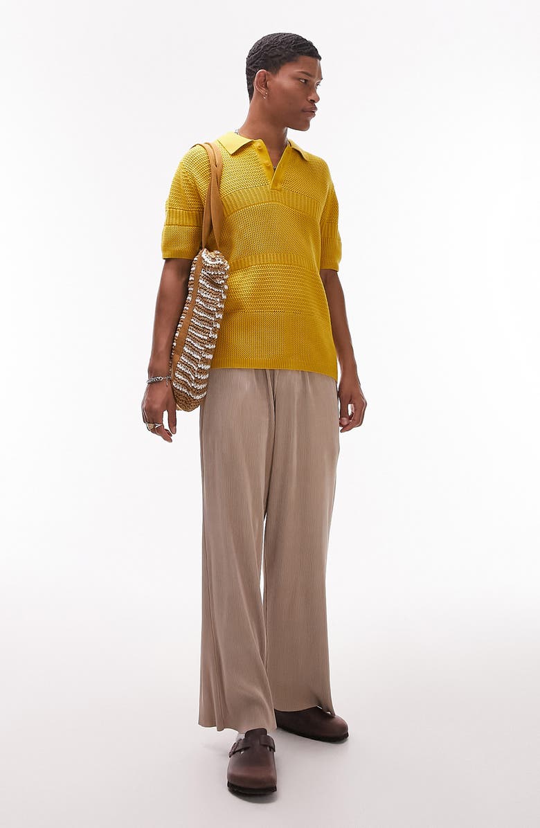 Topman Textured Knit Polo, Alternate, color,