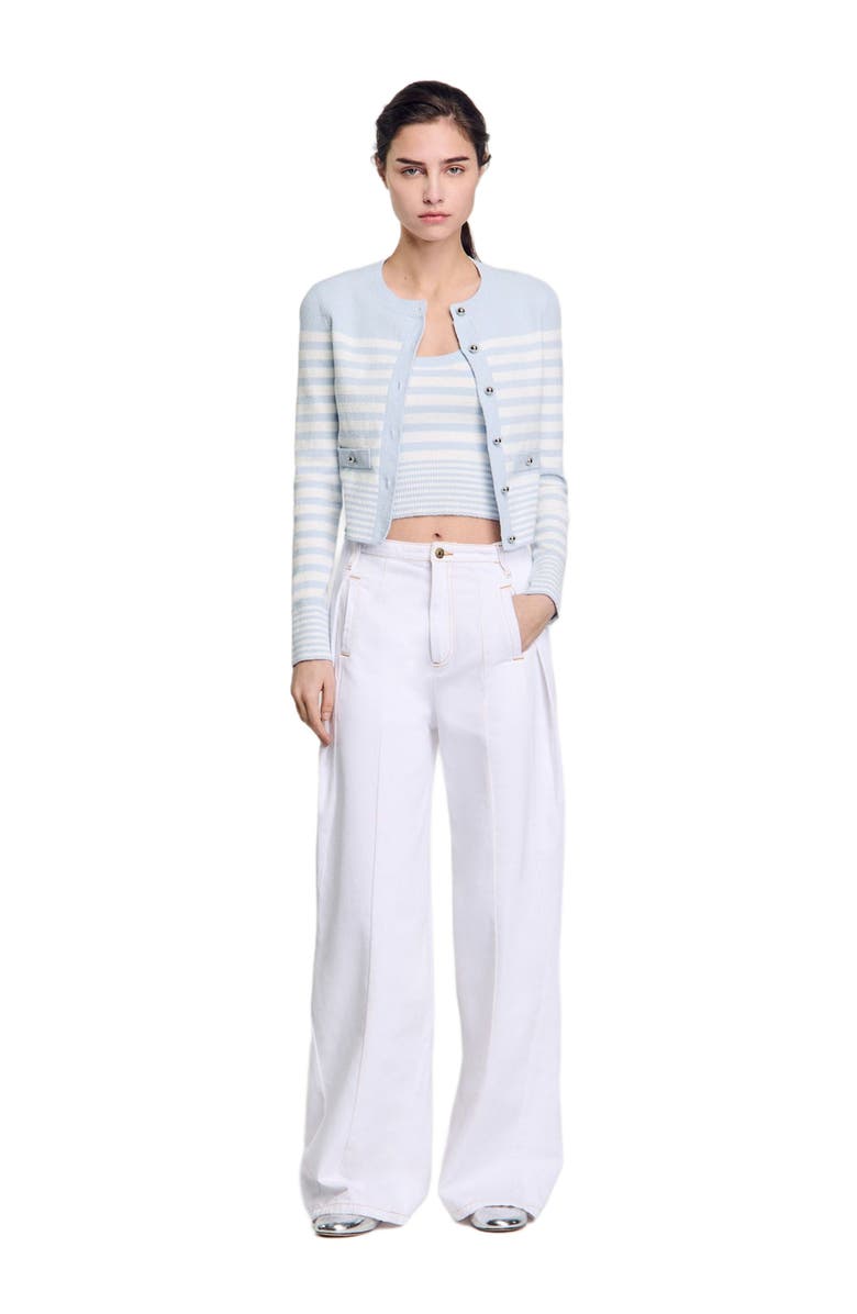 SANDRO Striped cardigan, Alternate, color, 