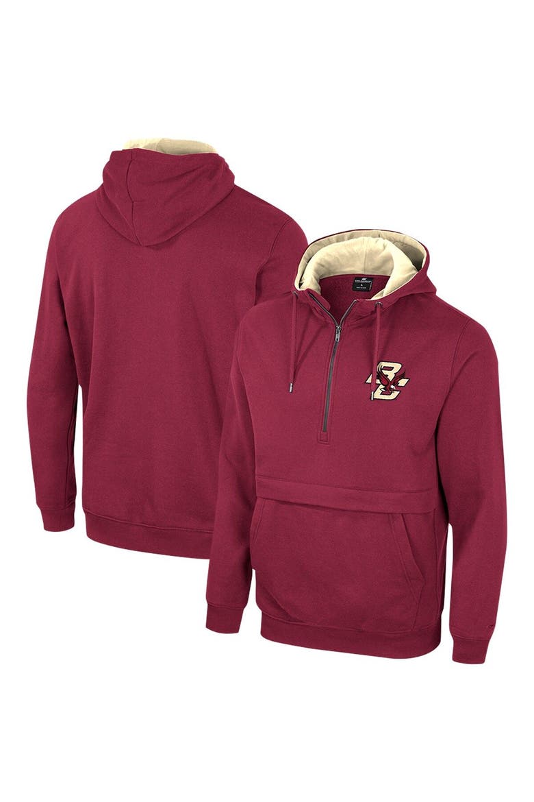 Men's Colosseum Maroon Boston College Eagles Team Half-Zip Pullover Hoodie, Main, color, Maroon