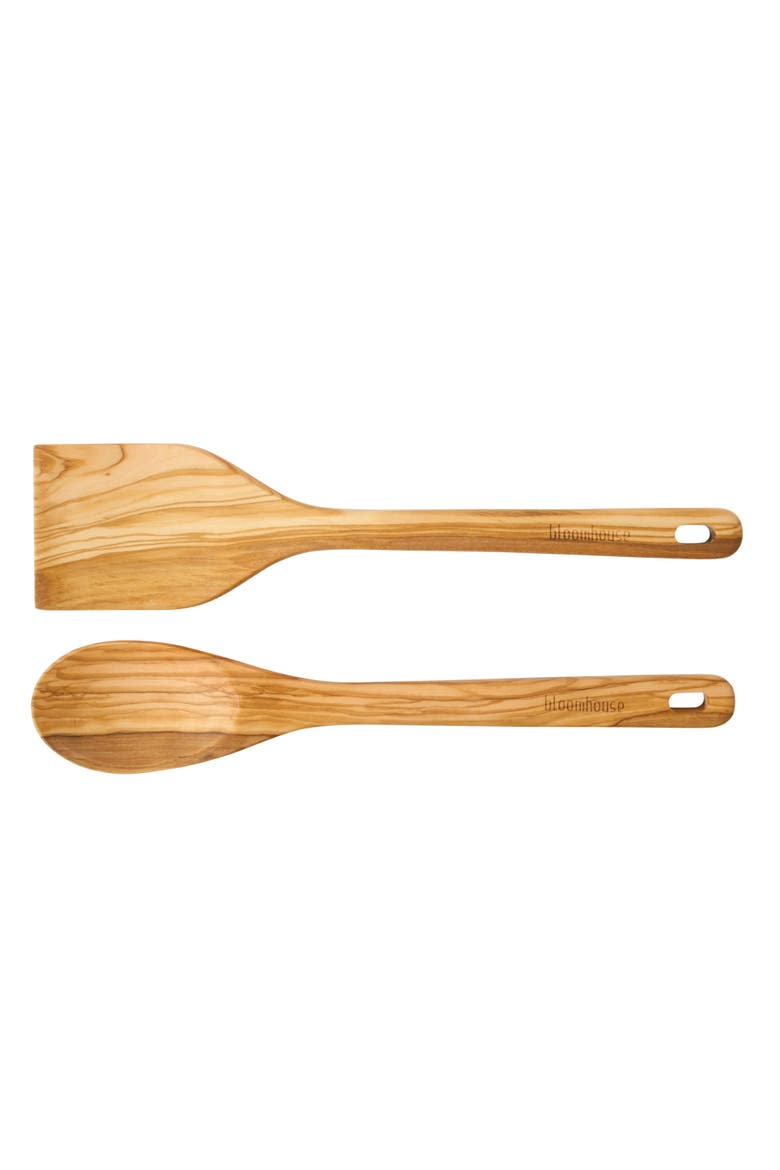 3-Piece Ceramic Bakeware Set with Olive Wood Tools, Alternate, color, Linen/Taupe