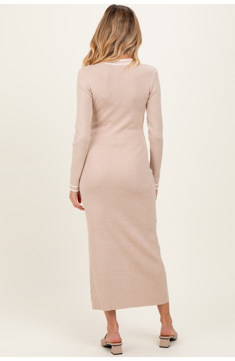 PinkBlush Tie Neck Sweater Midi Dress, Alternate, color, Cream