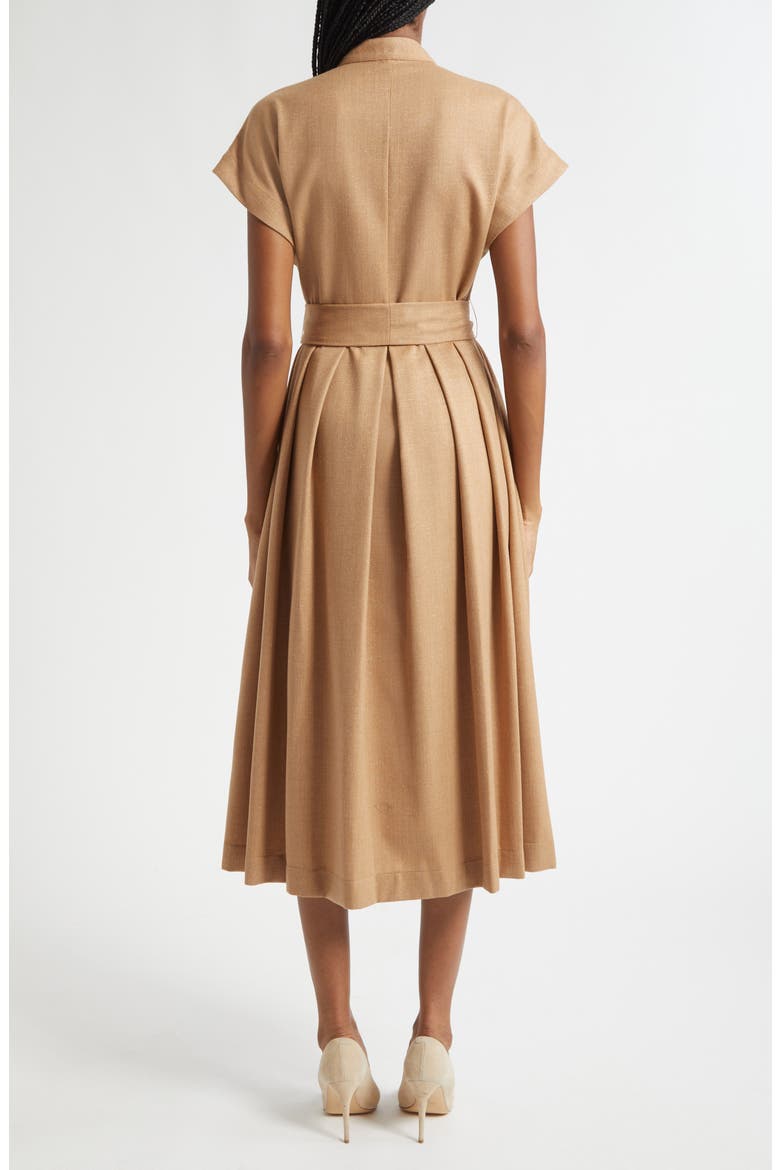 Belted Wool Blend Midi Dress, Alternate, color, 02 SAND