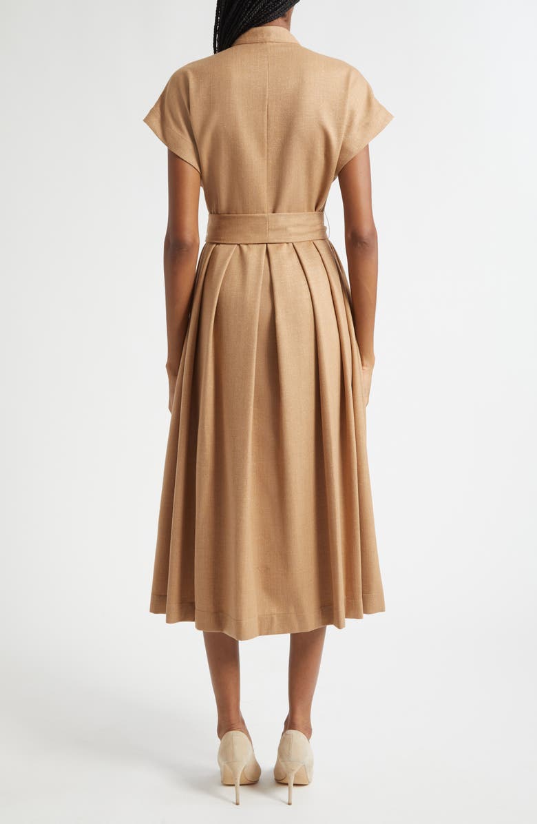 Eleventy Belted Wool Blend Midi Dress, Alternate, color, 02 Sand