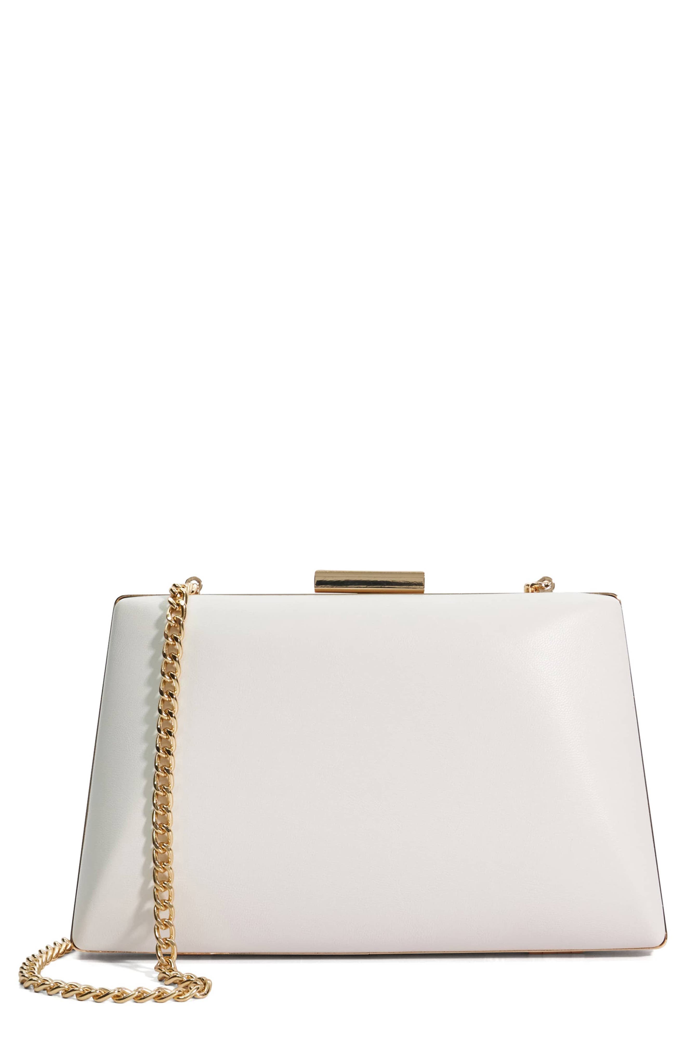 Dune London Bellaria Faux Leather Frame Clutch, Main, color, 