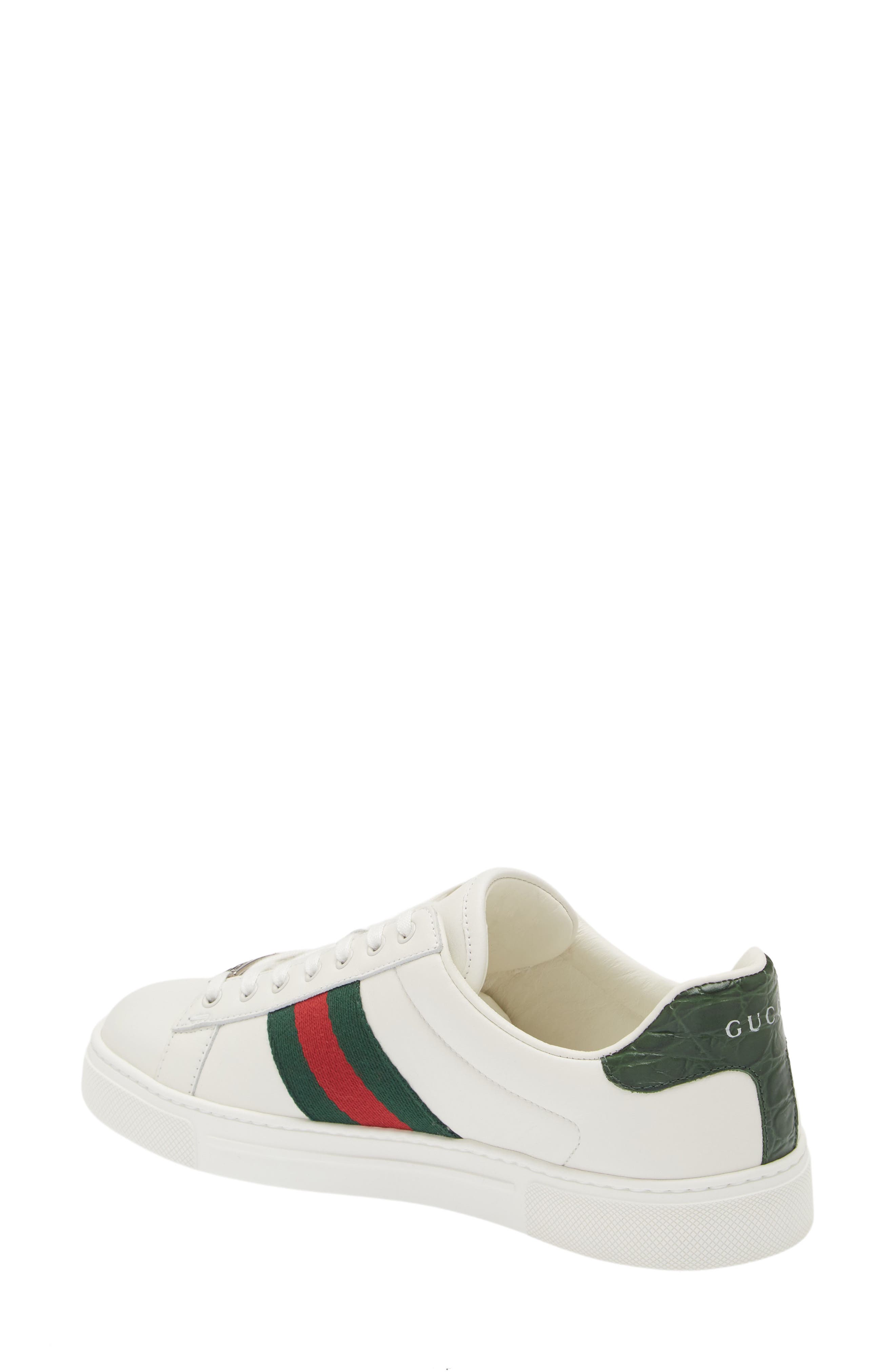 Gucci New Ace Sneaker, Alternate, color, White/ Green