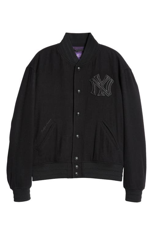 Ralph Lauren Purple Label Cashmere Baseball Jacket in Polo Black 