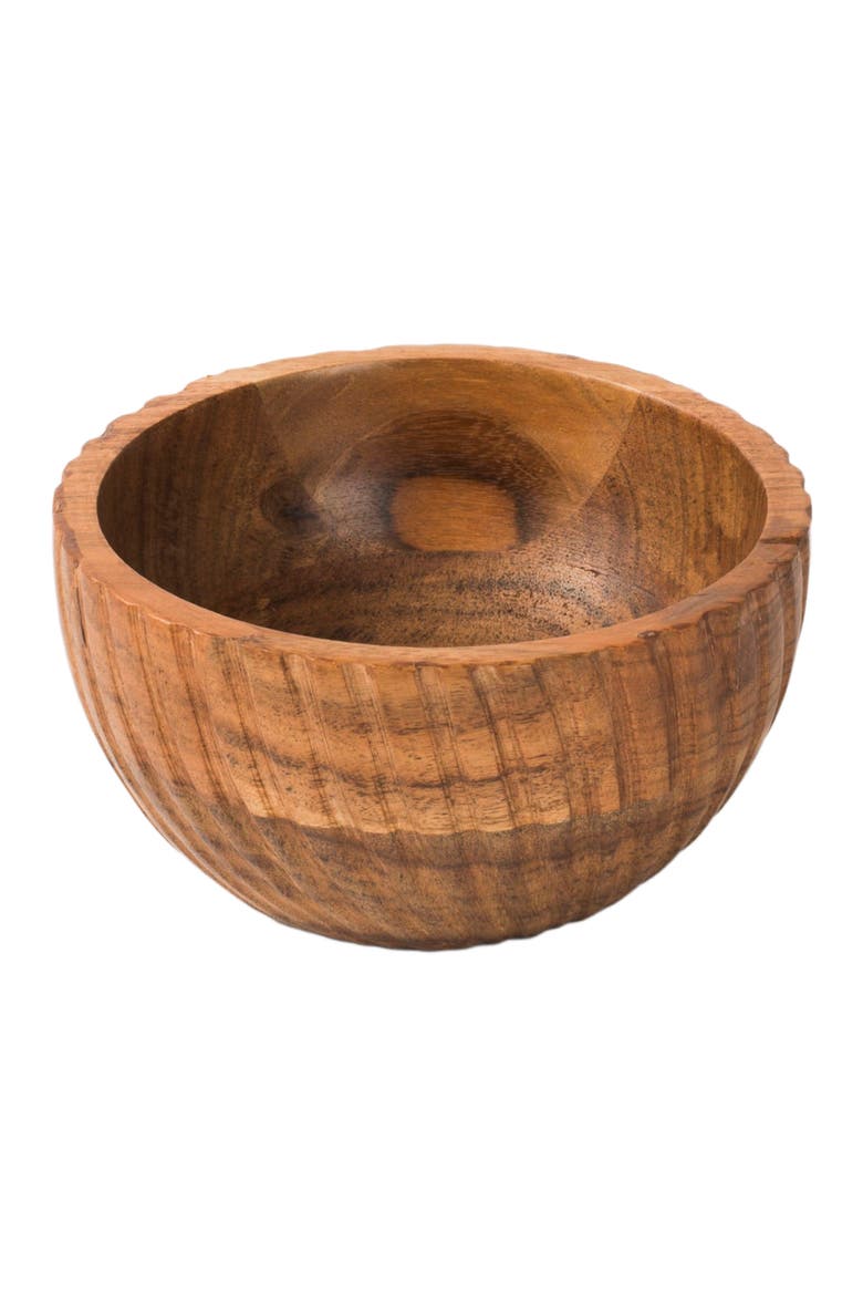 Stria Acacia Wood Bowls, Alternate, color, Brown