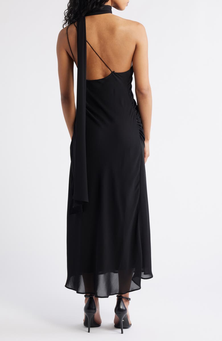 MANGO Eva One Shoulder Gown, Alternate, color, Black