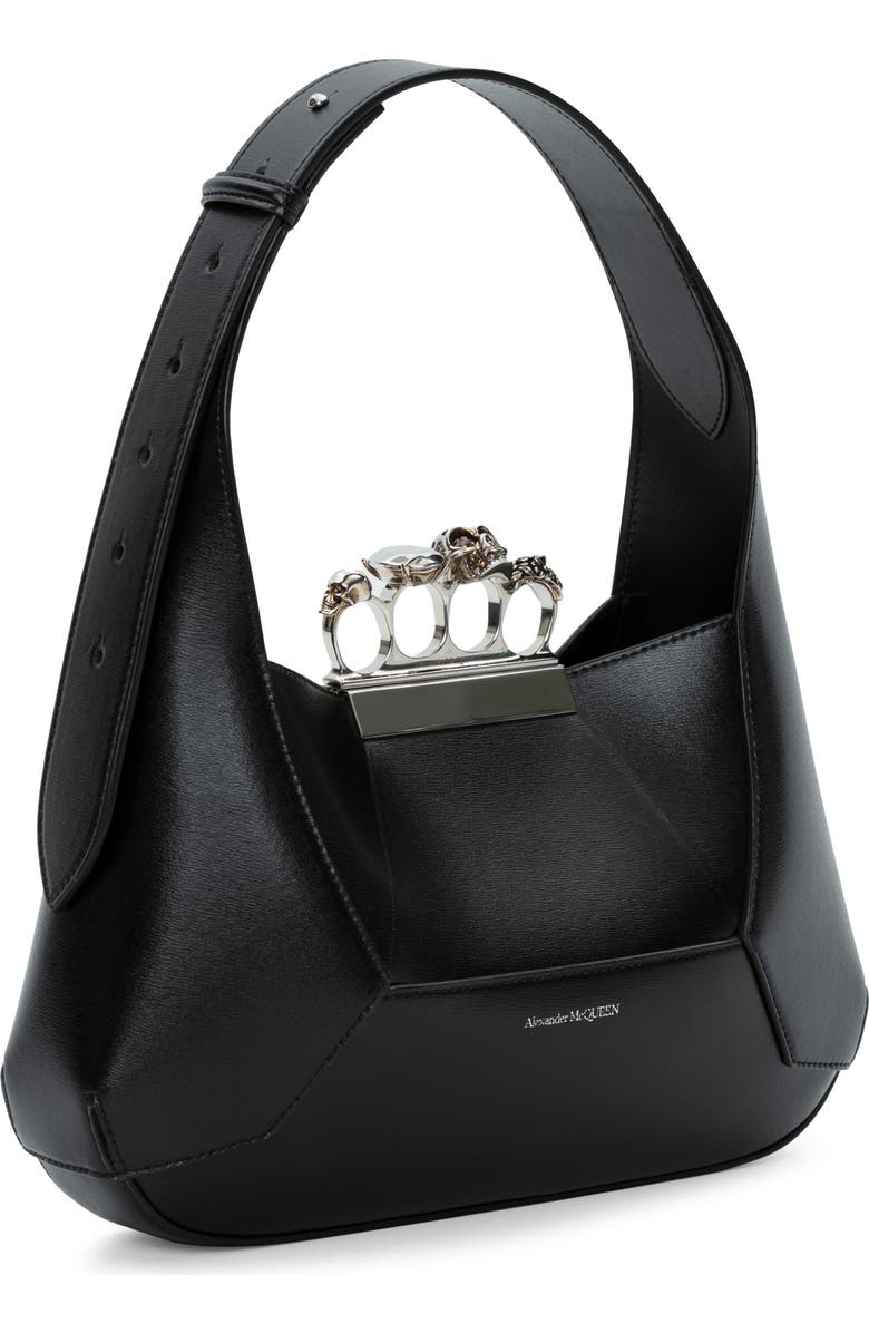 McQueen Jewelled Leather Hobo, Alternate, color,