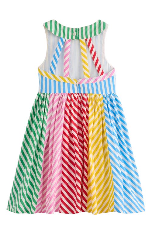 Mini Boden Kids' Harlow Stripe Strappy Cotton Sundress In Hotchpotch Multi Stripe