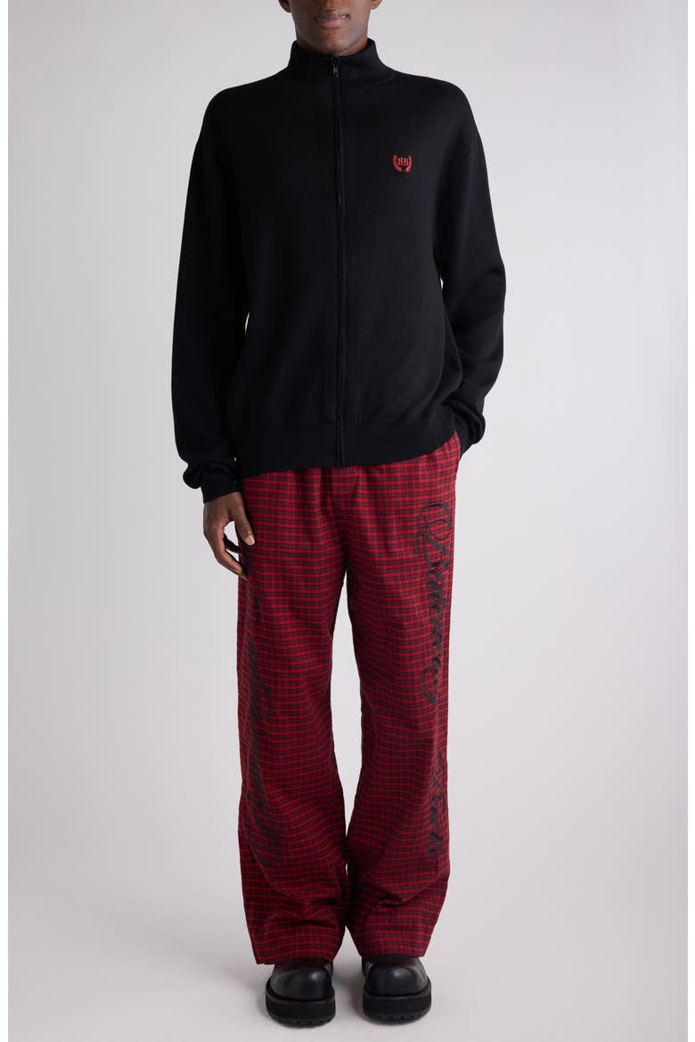 Cotton Blend Zip Cardigan, Alternate, color, 1000 BLACK