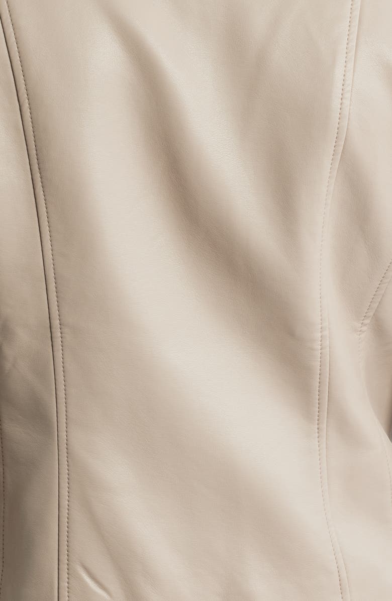 Via Spiga Front Zip Faux Leather Jacket, Alternate, color, Dune