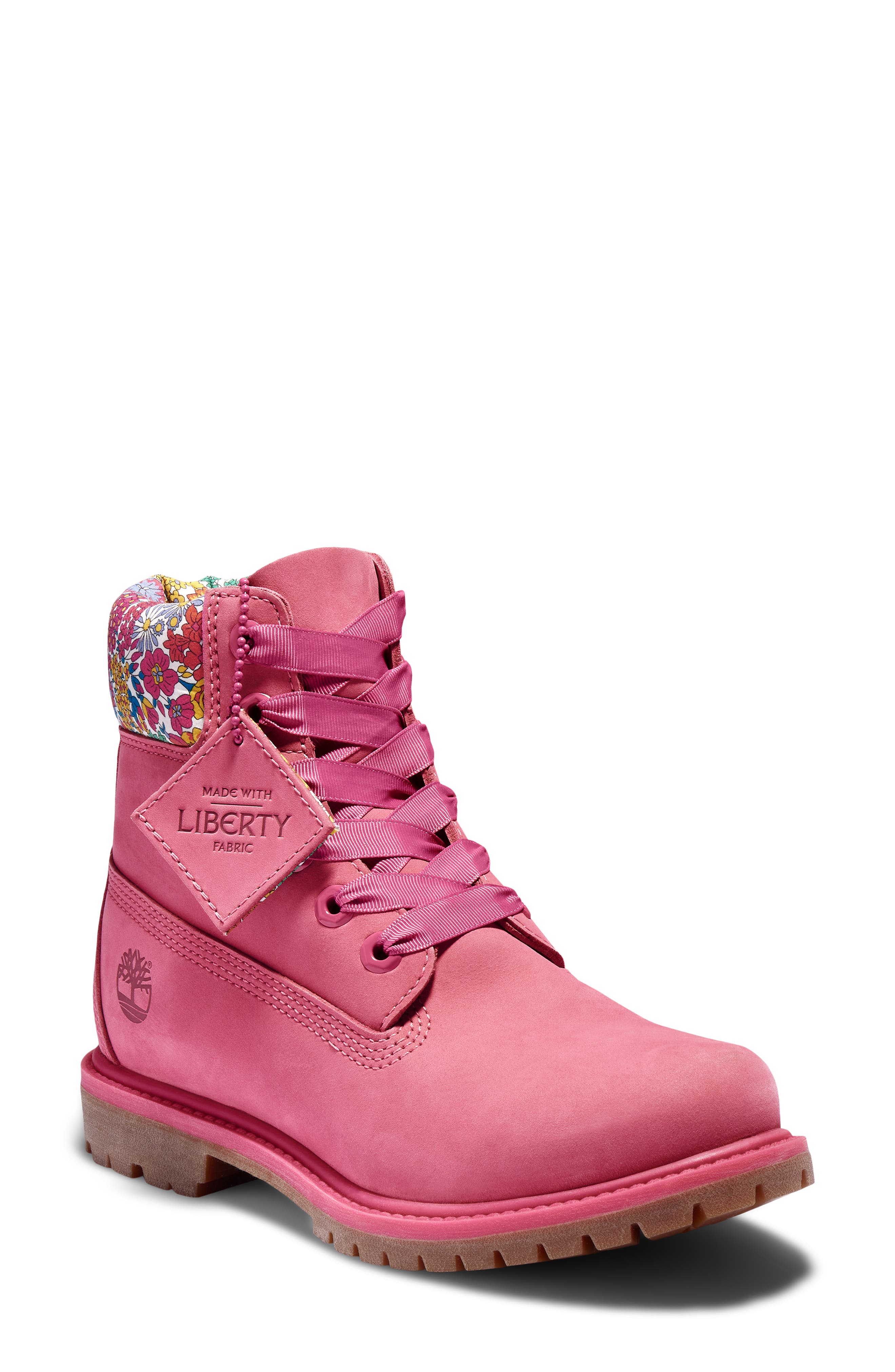 x Liberty of London 6-Inch Premium Waterproof Boot, Main, color, MEDIUM PINK NUBUCK LEATHER