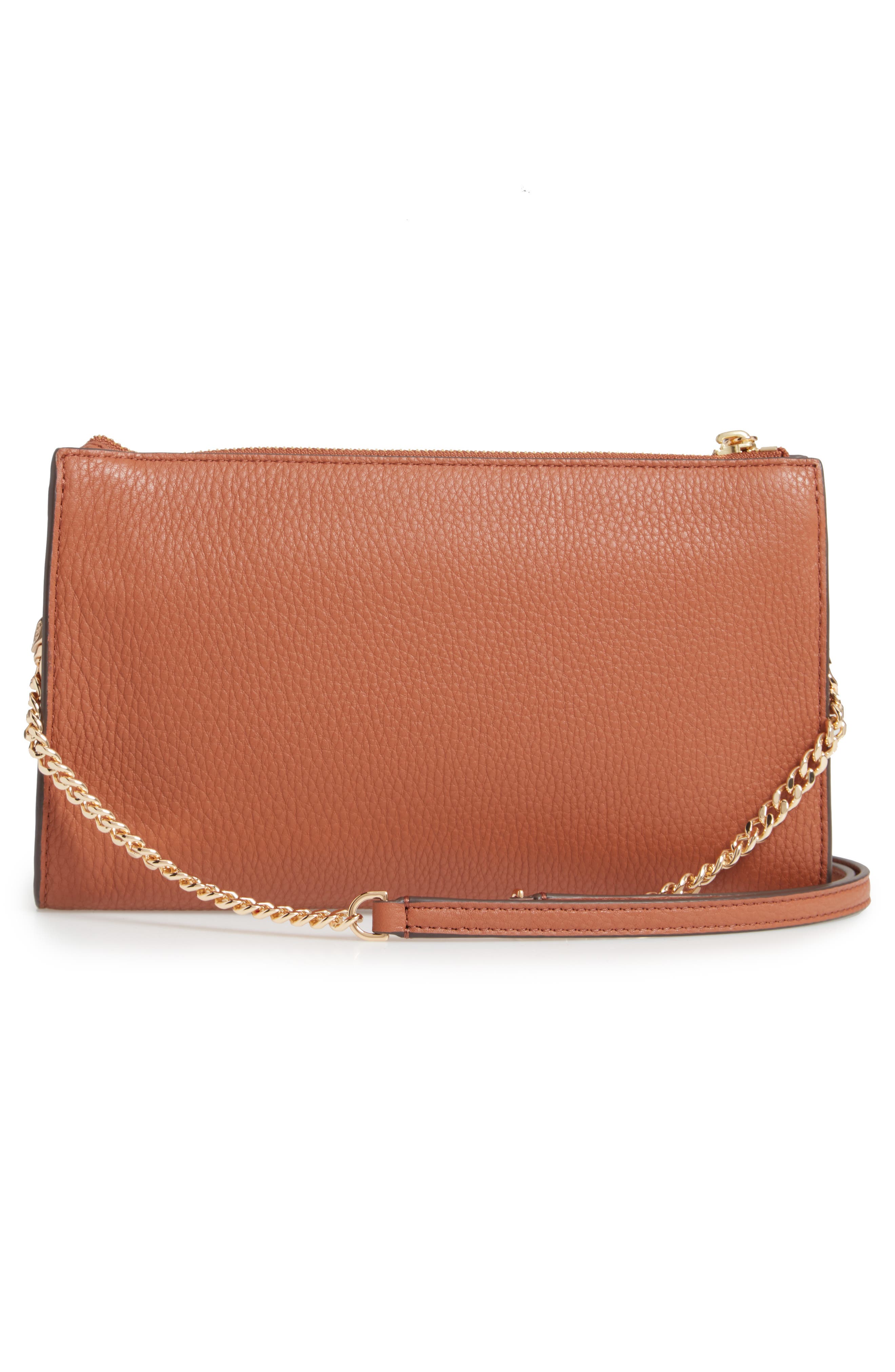 Tory Burch Pebbled Leather Top Zip Crossbody Bag, Alternate, color, 