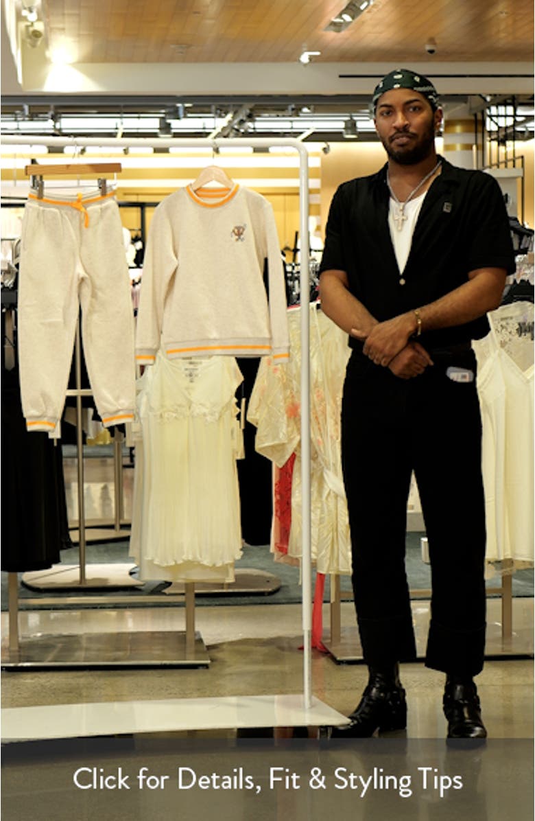 Kids' Embroidered Fleece Crewneck Sweatshirt & Joggers Set, sales video thumbnail