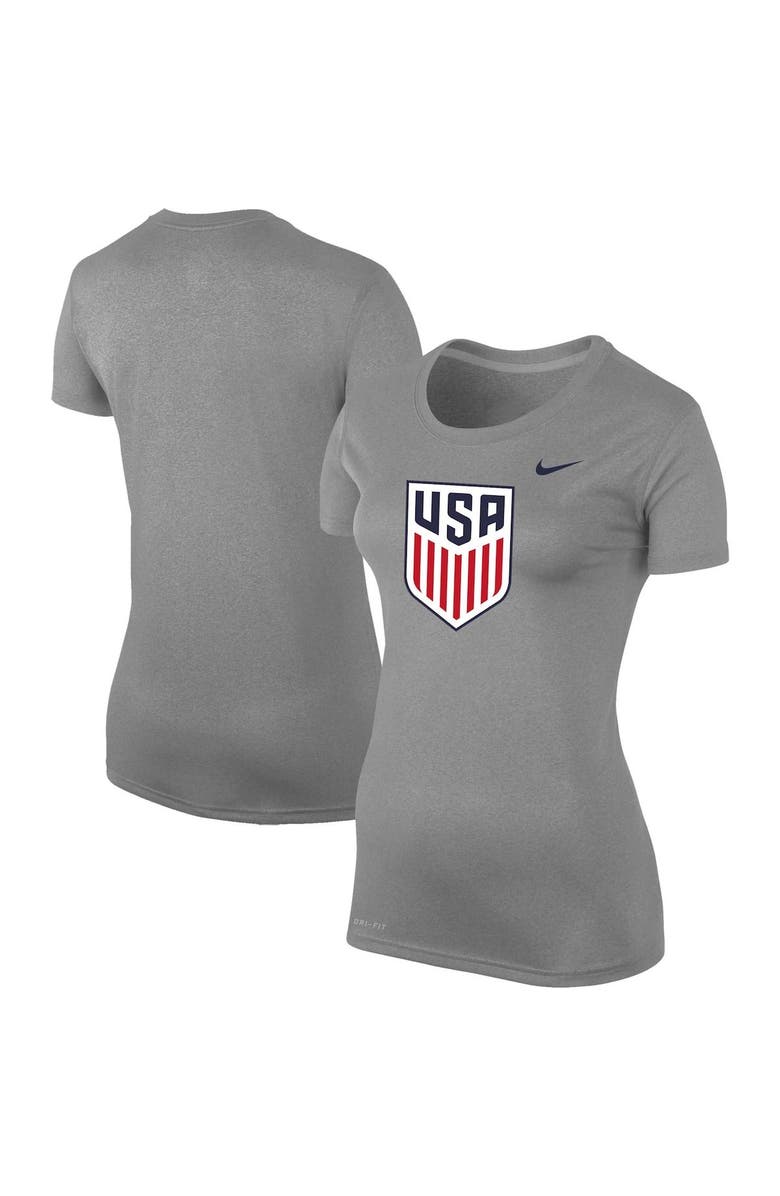 Nike Women's Nike Heather Gray USMNT Legend Performance T-Shirt, Alternate, color,
