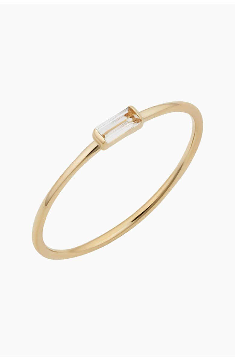 Oradina 14K Gold Fresco Baguette Ring, Main, color, White Topaz