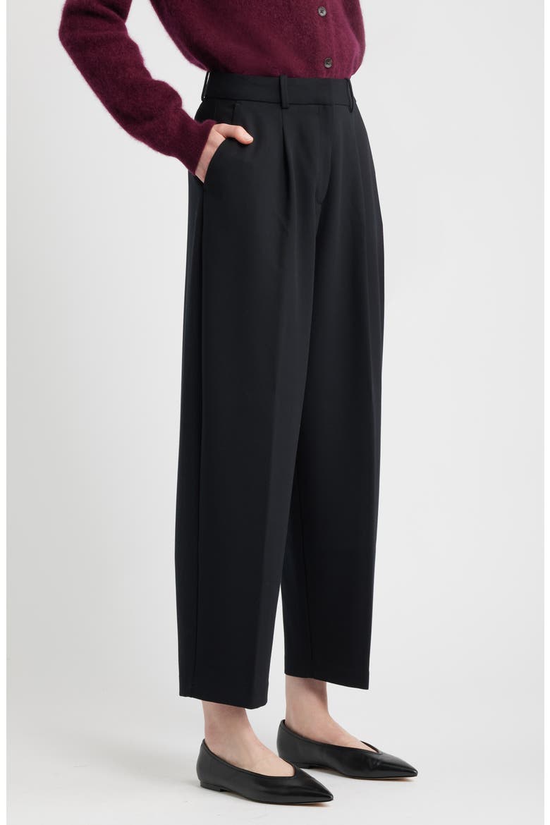 Pleated Ankle Pants, Alternate, color, BLACK