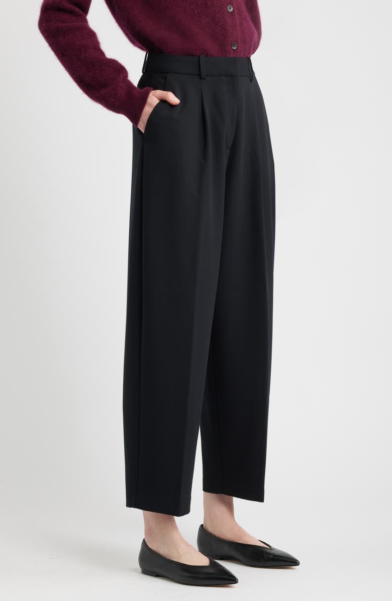 Nordstrom Pleated Ankle Pants, Alternate, color, Black