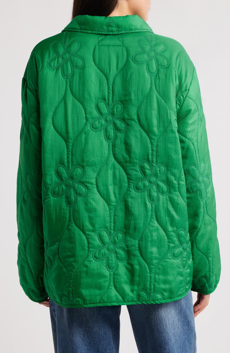 THE GREAT. The Daisy Quilted Nylon Ripstop Jacket, Alternate, color, 