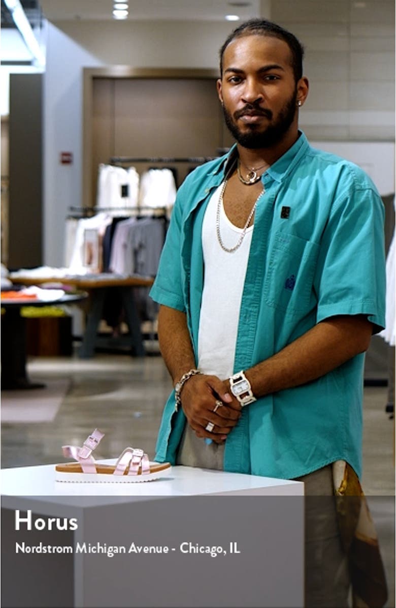 Kids' Lacey Metallic Strappy Sandal, sales video thumbnail