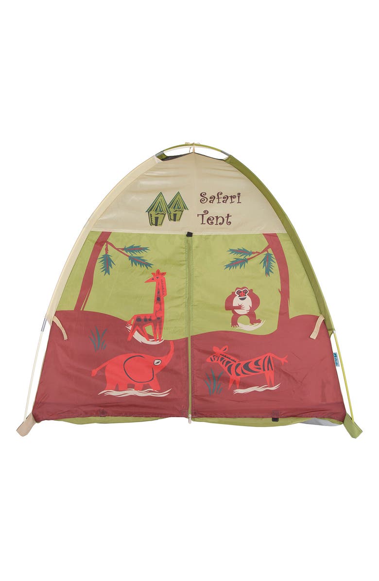 Pacific Play Tents Jungle Safari Play Tent with Tunnel, Alternate, color, Green Tan