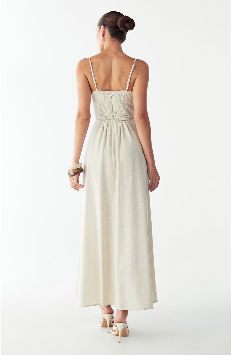 BWLDR Beatriz Midi Dress, Alternate, color, Oat