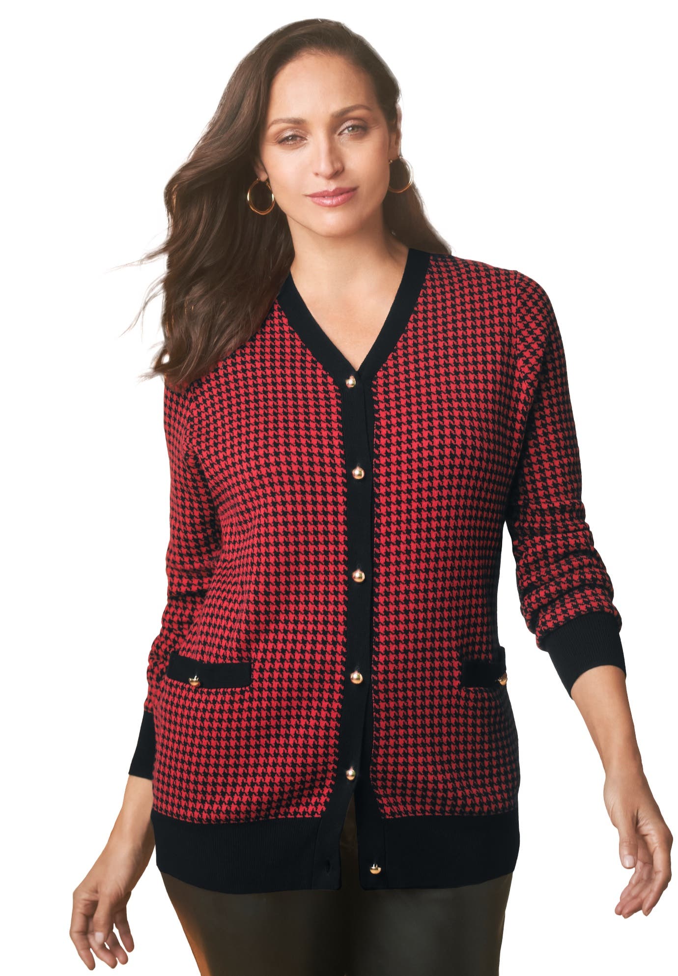 selected RED & BLACK SMALL HOUNDSTOOTH