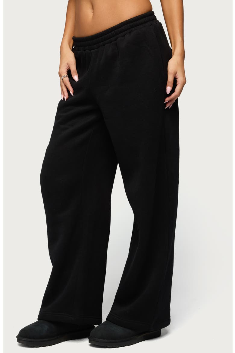 Forever Edikted Flare Sweatpants, Alternate, color, BLACK
