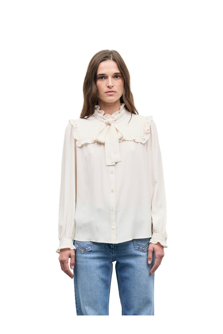 Leia Ruffle Detail Shirt, Main, color, Pink Beige
