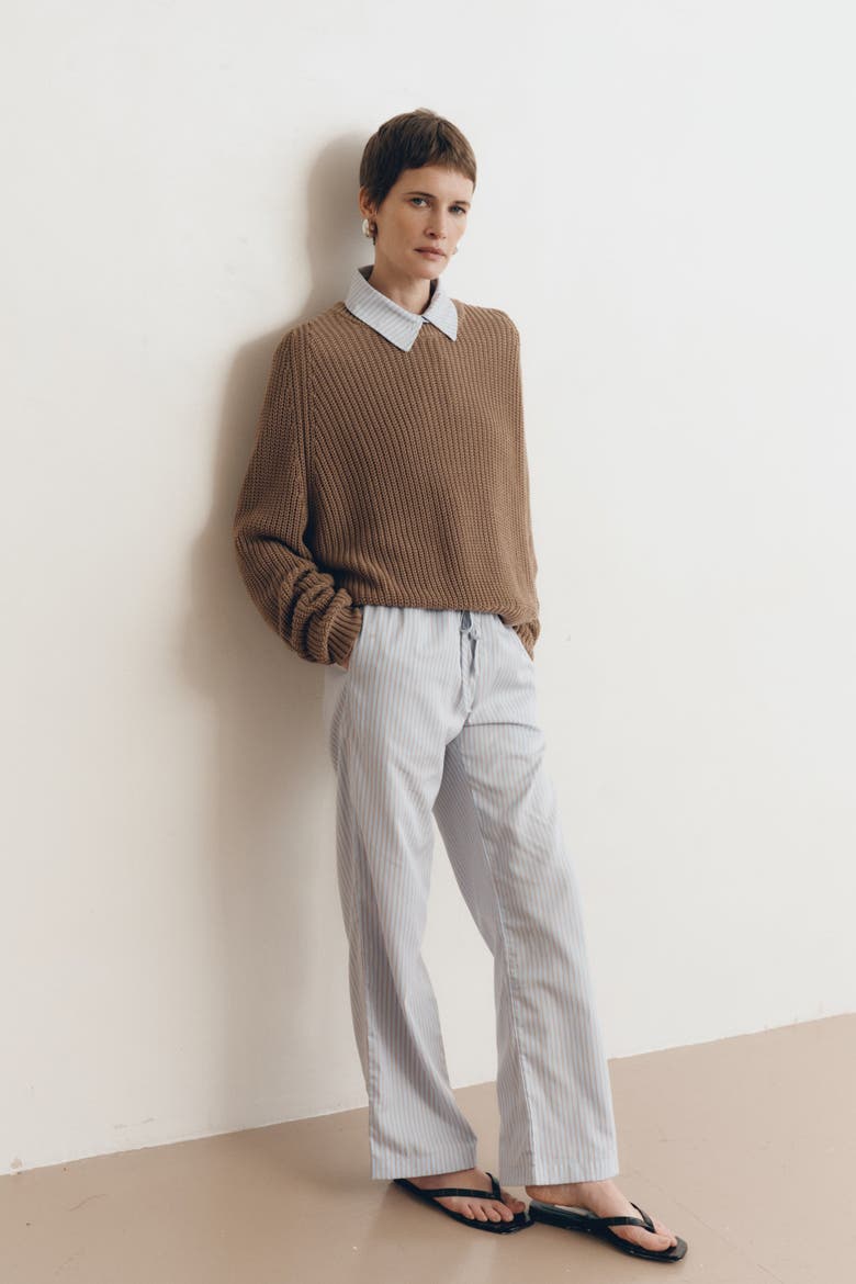 Pia Cotton Sweater, Alternate, color, Bark