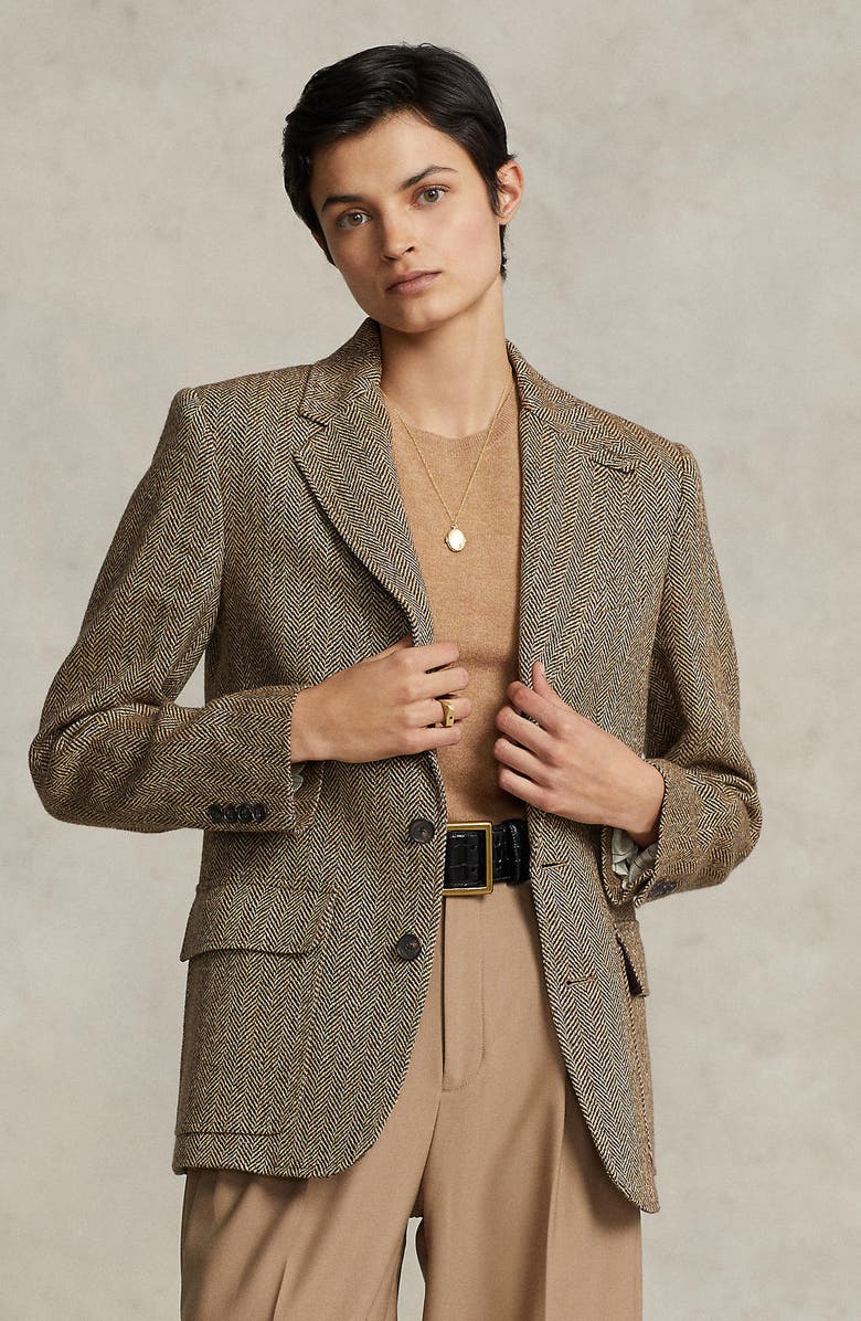 Polo Ralph Lauren Linen, Silk & Wool Herringbone Sport Coat, Alternate, color, 