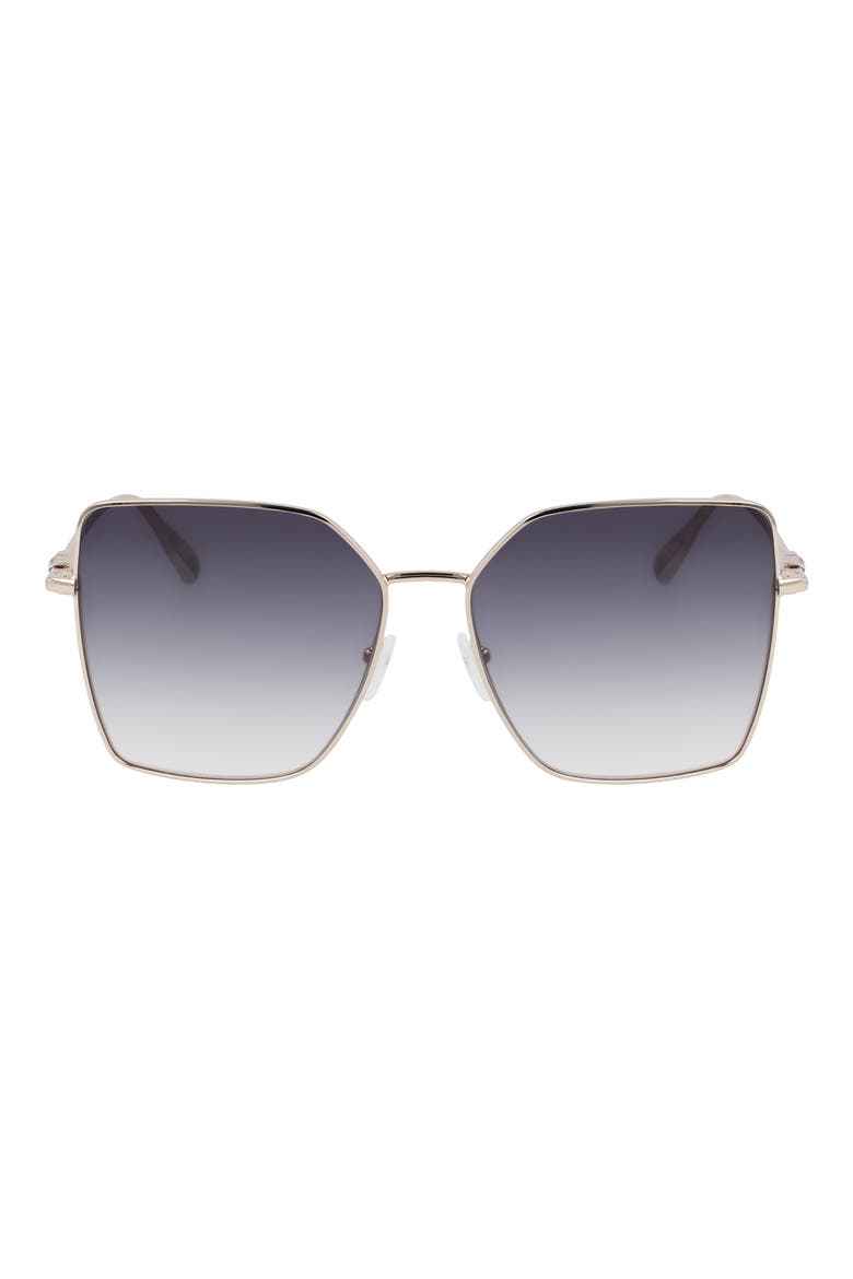 Roseau 57mm Gradient Butterfly Sunglasses, Main, color, GOLD/ GRADIENT SMOKE