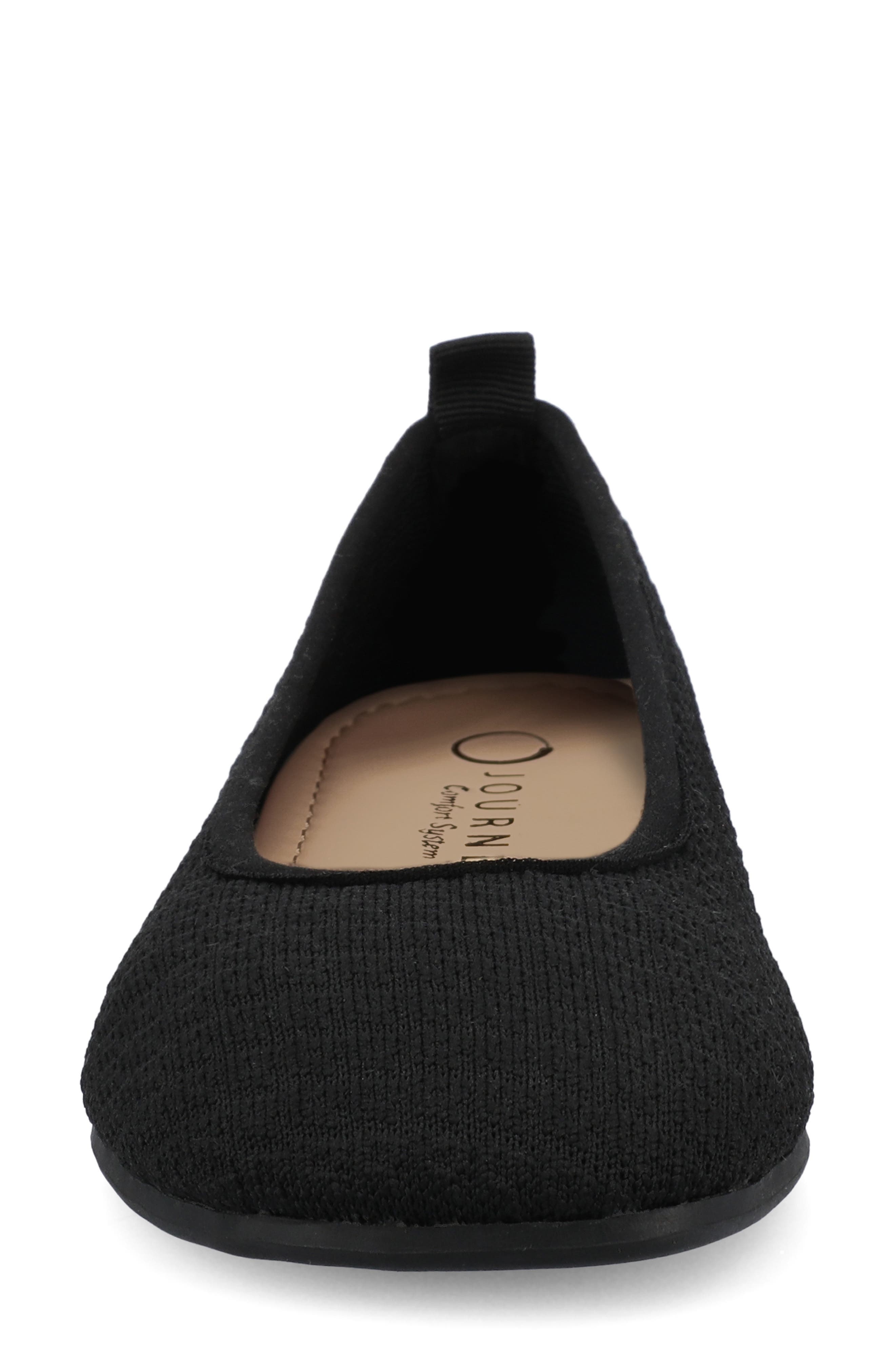 Journee Collection Aria Knit Flat, Alternate, color, Black